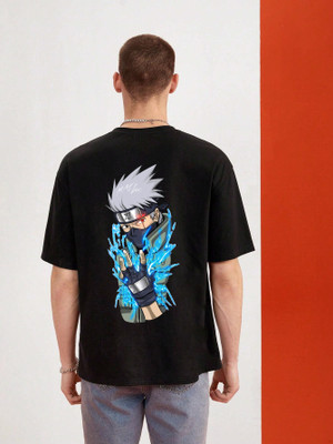 BubbleTwistt Printed Men Round Neck Black T-Shirt