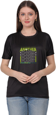 TRADIBALAJI Printed Women Round Neck Black T-Shirt