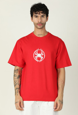 Dili Clothing Graphic Print, Printed, Cartoon, Self Design Men Round Neck Red T-Shirt