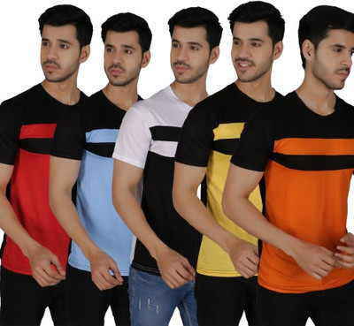 PICKURTEE Striped Men Round Neck Multicolor T-Shirt