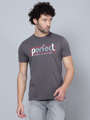 CANTABIL Typography Men Round Neck Grey T-Shirt