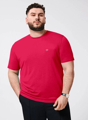 Triptee Solid Men Round Neck Red T-Shirt