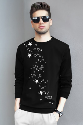 TRIPR Printed Men Round Neck Black, White T-Shirt