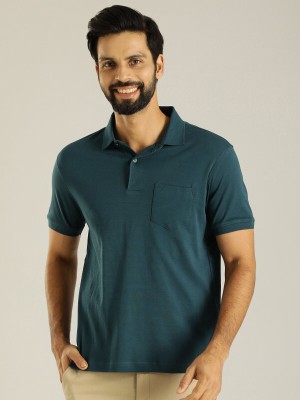 INDIAN TERRAIN Solid Men Polo Neck Green T-Shirt