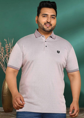 METRONAUT PLUS Solid Men Square Neck Pink T-Shirt