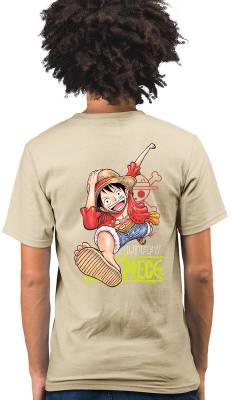 Teeshut Graphic Print Men Round Neck Beige T-Shirt