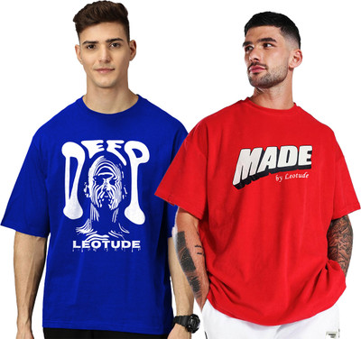 Leotude Printed Men Round Neck Multicolor T-Shirt