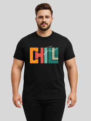 KART BLACK Printed Men Round Neck Light Blue T-Shirt