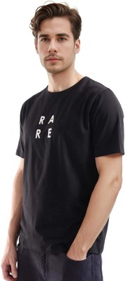 RARE RABBIT Solid Men Crew Neck Black T-Shirt