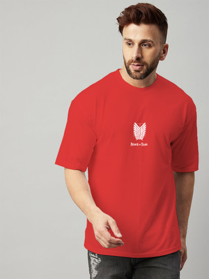 Jack Paris Printed Men Round Neck Red T-Shirt