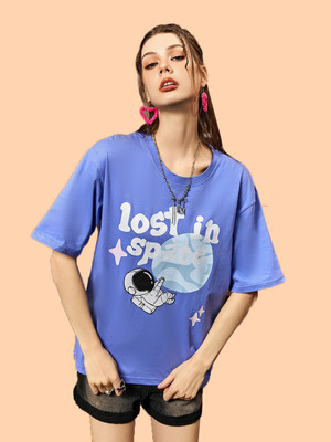 SYDNEY HILLS Graphic Print Women Round Neck Multicolor T-Shirt