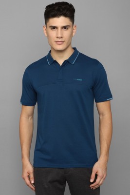 Louis Philippe Ath.Work Solid Men Polo Neck Blue T-Shirt