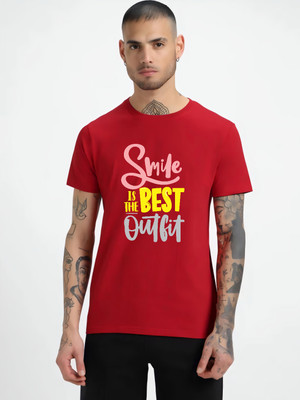 hesha Printed Men Round Neck Red T-Shirt
