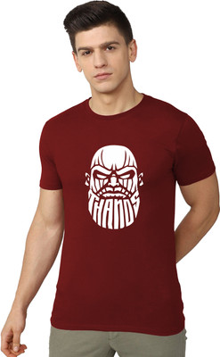 London Crew Superhero Men Round Neck Maroon T-Shirt