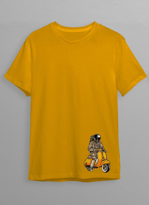 JP Creation Printed, Typography Men Round Neck Yellow T-Shirt