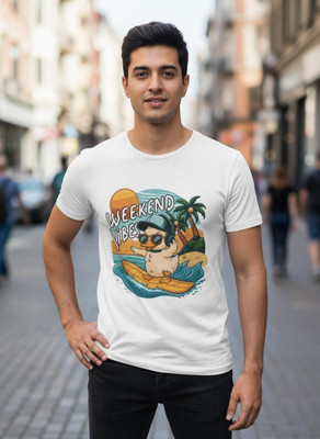Stylewill Graphic Print Men Round Neck White T-Shirt