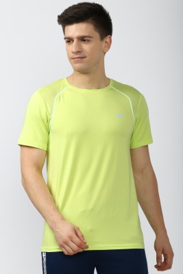 PETER ENGLAND Solid Men Crew Neck Green T-Shirt