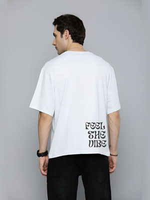 R.Code by The Roadster Life Co. Graphic Print Men Round Neck White T-Shirt
