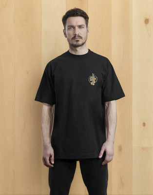 Moda Rapido Printed Men Round Neck Black T-Shirt