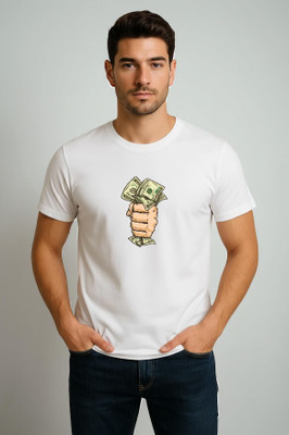 Swaydem Printed Men Round Neck White T-Shirt