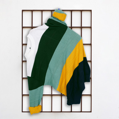 zanskar Colorblock, Striped Men Polo Neck Multicolor T-Shirt