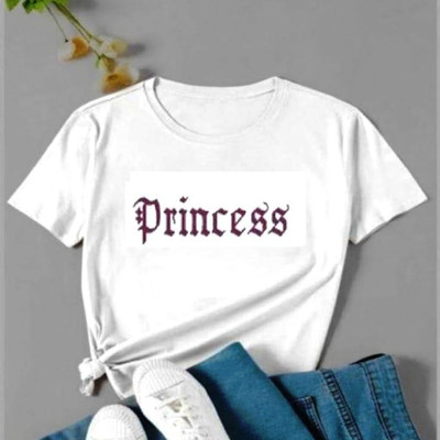 SAHAL Typography Women Round Neck White T-Shirt