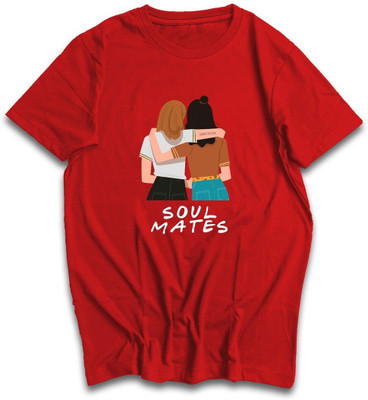 HouseOfCommon Printed, Typography Women Round Neck Red T-Shirt