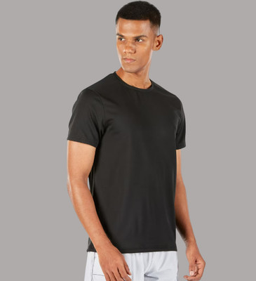 RAHUL Enterprise Solid Men Round Neck Black T-Shirt