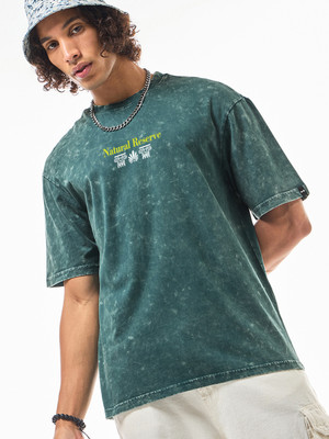 BEWAKOOF Graphic Print Men Round Neck Green T-Shirt