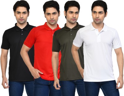 RAPL BHARAT Solid Men Polo Neck Multicolor T-Shirt