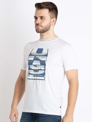 Status Quo Printed, Typography Men Round Neck White T-Shirt