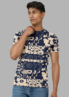 FTX Printed Men Round Neck Navy Blue T-Shirt
