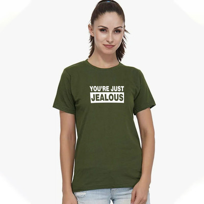 Nilan Tees Wear Printed Women Round Neck Light Green T-Shirt