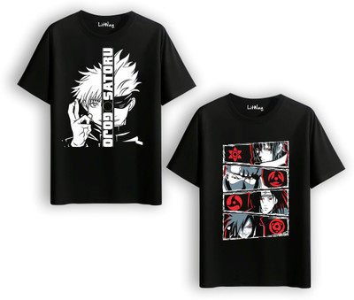 Litway Graphic Print Men Round Neck Multicolor T-Shirt