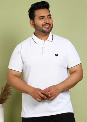 METRONAUT PLUS Solid Men Polo Neck White T-Shirt