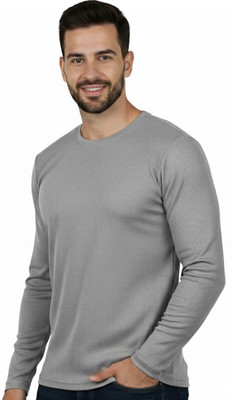 Cruister Solid Men Round Neck Grey T-Shirt