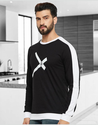 Autna Printed Men Round Neck Black T-Shirt