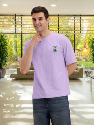 Dark Drive Printed Men Round Neck Purple T-Shirt