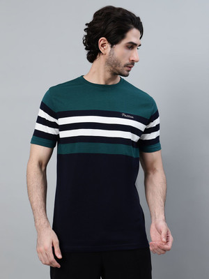 CANTABIL Striped Men Round Neck Blue T-Shirt