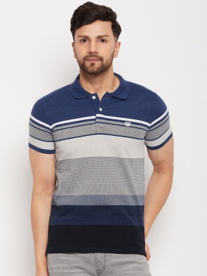 DUKE Striped Men Polo Neck Multicolor T-Shirt