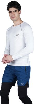 NINQ Solid Men Round Neck White T-Shirt