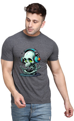 tfurnish Graphic Print Men Round Neck Grey T-Shirt