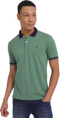 Allen Solly Solid Men Polo Neck Green T-Shirt