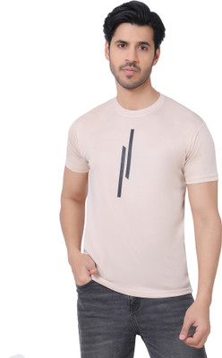 ARG FASHIONS Graphic Print Men Round Neck Beige T-Shirt
