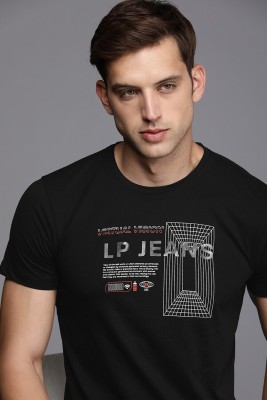 LOUIS PHILIPPE Printed Men Round Neck Black T-Shirt