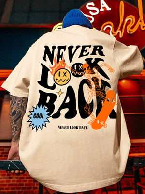 SCOTT FINCHER Graphic Print Men Round Neck Beige T-Shirt