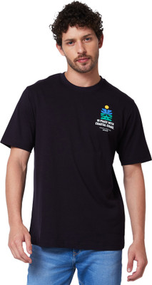 Spykar Solid Men Round Neck Blue T-Shirt