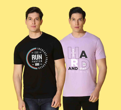 WOOSTRO Typography Men Round Neck Multicolor T-Shirt