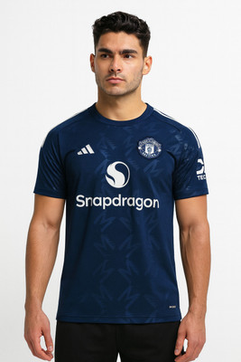 IZON Printed Men Round Neck Blue T-Shirt