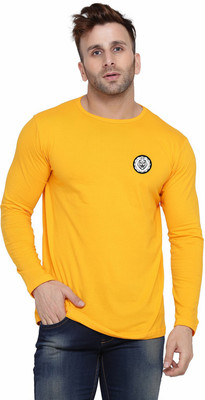 Trendfull Printed Men Round Neck Yellow T-Shirt